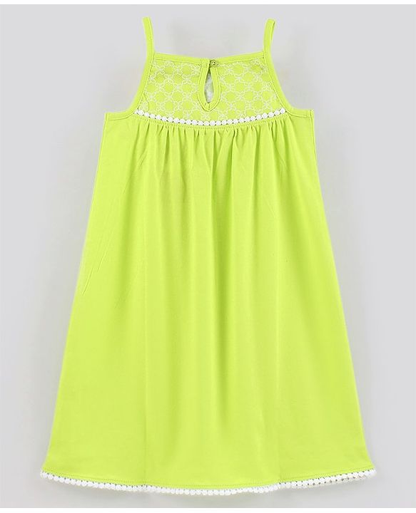 Pine Kids Sleeveless Biowashed Noodle Strap Dress - Green