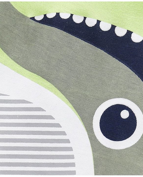 Babyhug Half Sleeves T-Shirts Dolphin Print - Neon Green