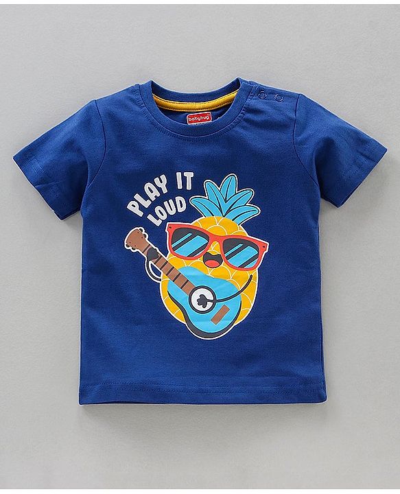 Babyhug Half Sleeves T-Shirts Pineapple Print Pack of 3 - Yellow Blue