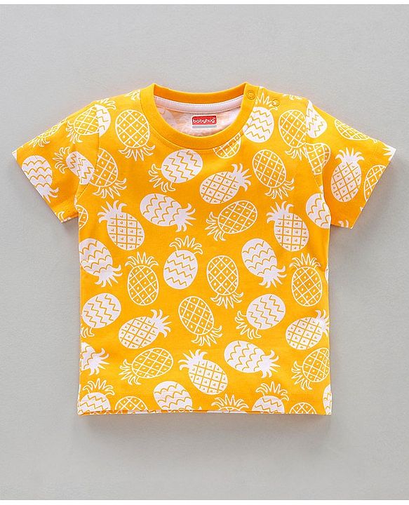 Babyhug Half Sleeves T-Shirts Pineapple Print Pack of 3 - Yellow Blue