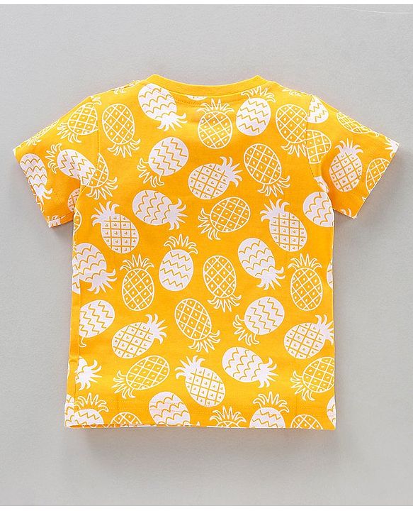 Babyhug Half Sleeves T-Shirts Pineapple Print Pack of 3 - Yellow Blue
