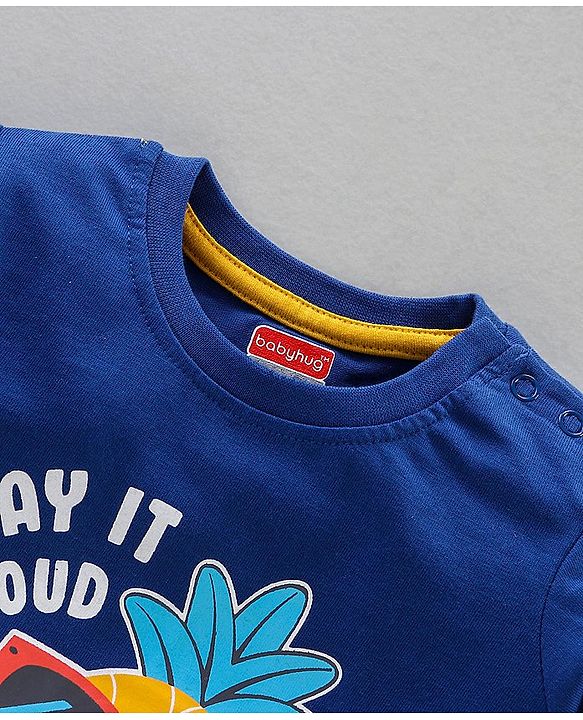 Babyhug Half Sleeves T-Shirts Pineapple Print Pack of 3 - Yellow Blue