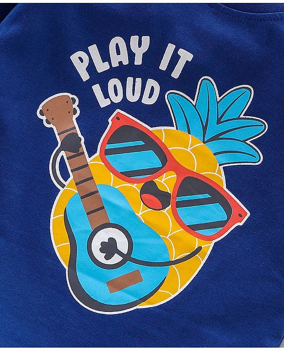 Babyhug Half Sleeves T-Shirts Pineapple Print Pack of 3 - Yellow Blue