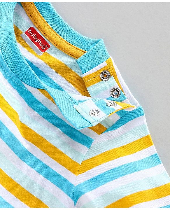 Babyhug Half Sleeves T-Shirts Pineapple Print Pack of 3 - Yellow Blue