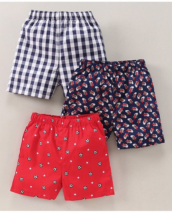 Babyhug Woven Boxers Multi Print Pack of 3 - Multicolor