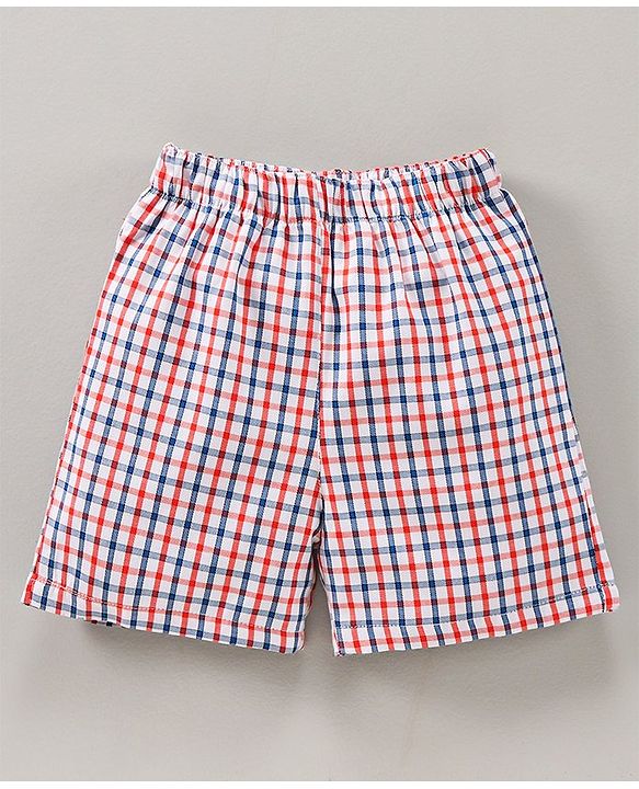 Babyhug Knee Length Cotton Printed Boxer Pack Of 3 - Orange White Blue Red