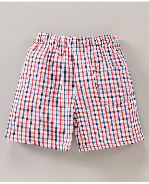 Babyhug Knee Length Cotton Printed Boxer Pack Of 3 - Orange White Blue Red