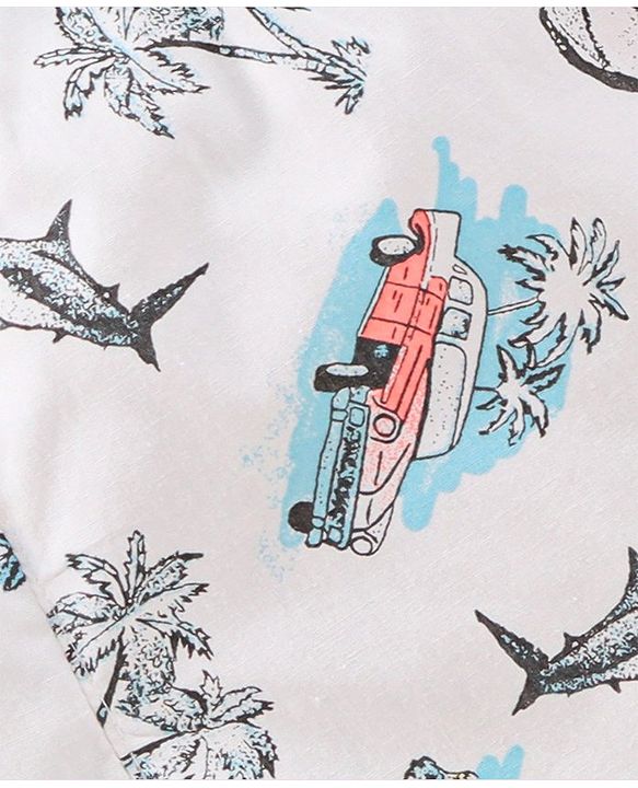 Babyhug Knee Length Cotton Printed Boxer Pack Of 3 - Orange White Blue Red