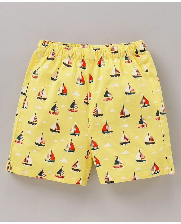 Babyhug Cotton Woven Boxers Printed Pack of 3- Multicolor