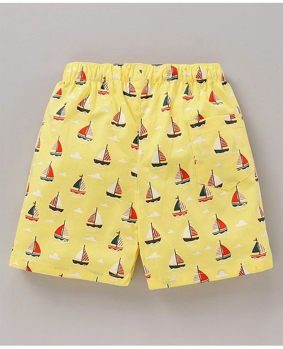 Babyhug Cotton Woven Boxers Printed Pack of 3- Multicolor