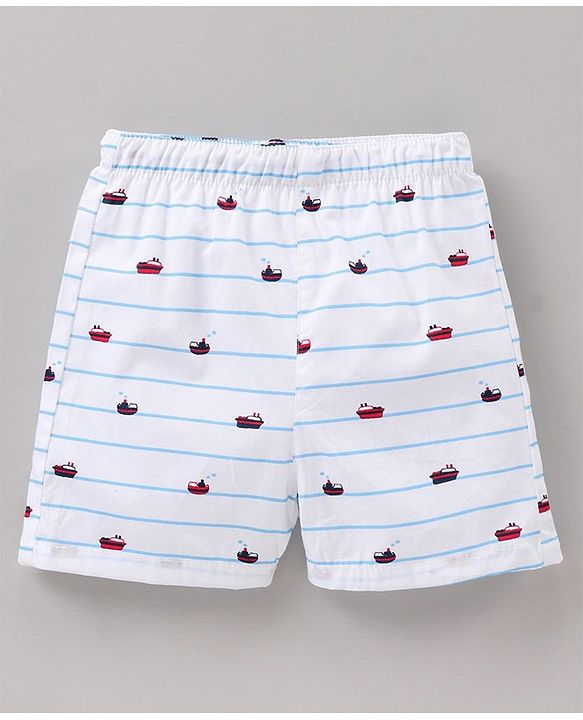 Babyhug Cotton Woven Boxers Printed Pack of 3- Multicolor