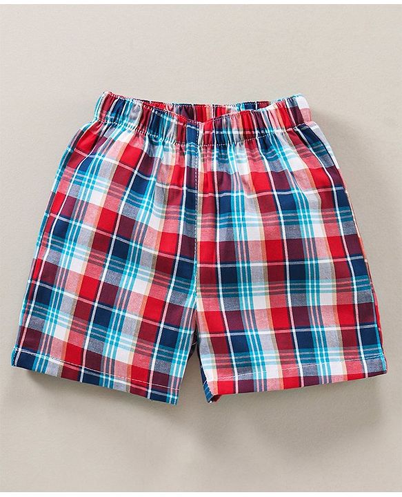 Babyhug Cotton Boxers Multi Print & Checked Pack Of 3 - Multicolour