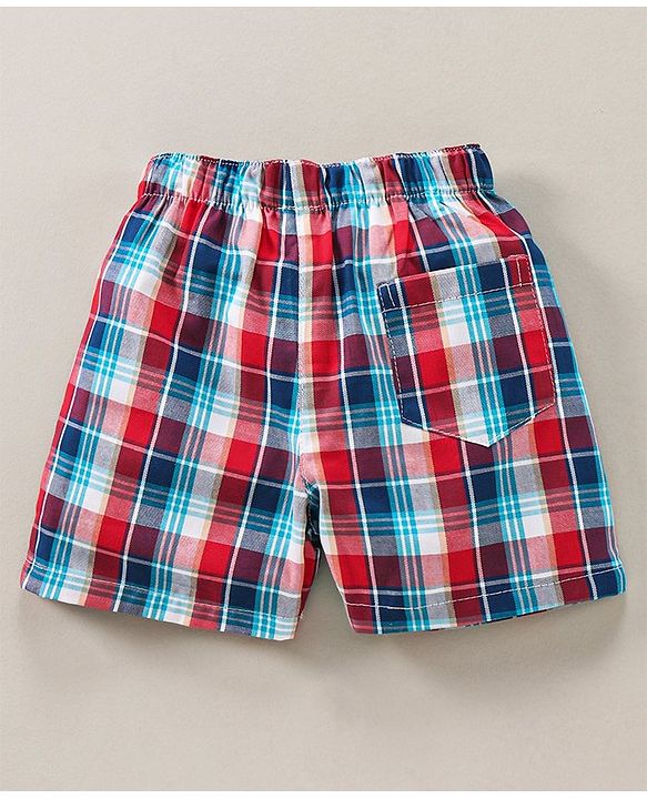Babyhug Cotton Boxers Multi Print & Checked Pack Of 3 - Multicolour