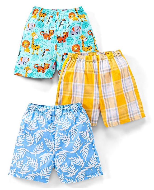Babyhug Woven Boxers Multi Print Pack of 3 - Multicolor