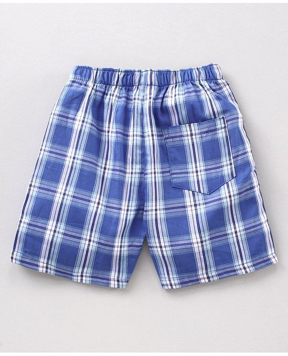 Babyhug Cotton Woven Boxers Checks & Marine Print Pack of 3 - Multicolor