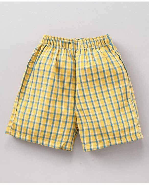 Babyhug Cotton Woven Boxers Checks & Marine Print Pack of 3 - Multicolor