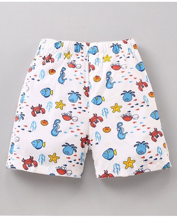 Babyhug Cotton Woven Boxers Checks & Marine Print Pack of 3 - Multicolor