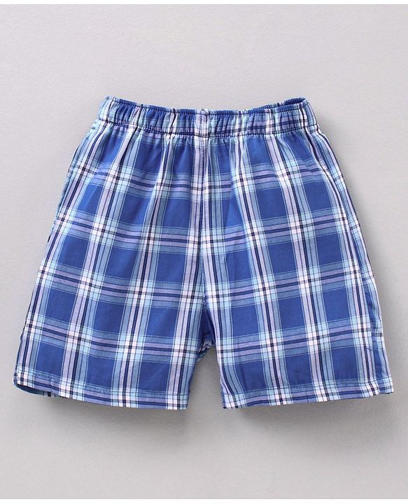 Babyhug Cotton Woven Boxers Checks & Marine Print Pack of 3 - Multicolor