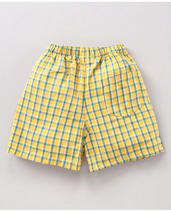 Babyhug Cotton Woven Boxers Checks & Marine Print Pack of 3 - Multicolor