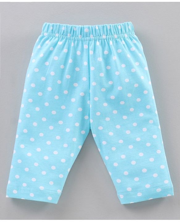 Babyhug Three Fourth Length Cotton Lycra Leggings Dot Floral And Heart Print Pack Of 3 - Blue Pink