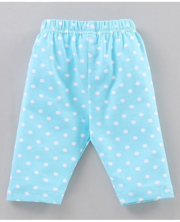 Babyhug Three Fourth Length Cotton Lycra Leggings Dot Floral And Heart Print Pack Of 3 - Blue Pink