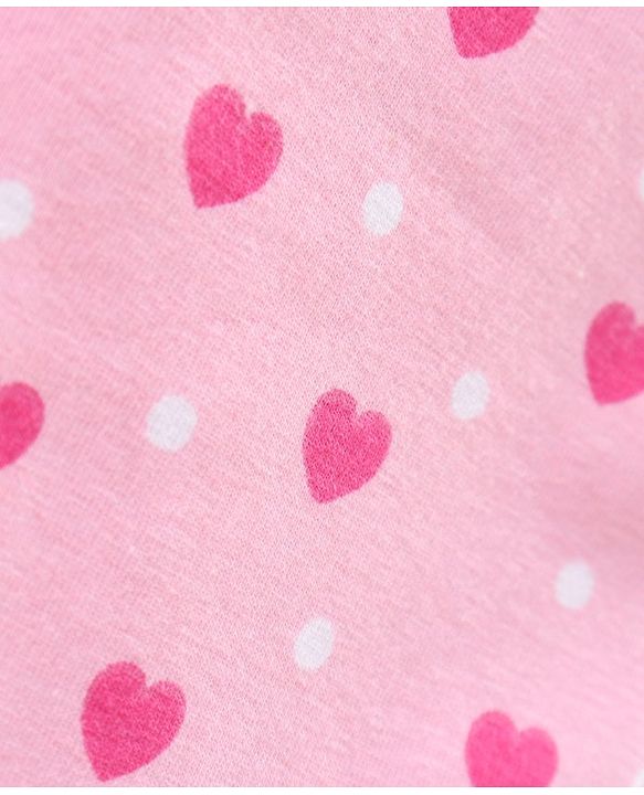 Babyhug Three Fourth Length Cotton Lycra Leggings Dot Floral And Heart Print Pack Of 3 - Blue Pink