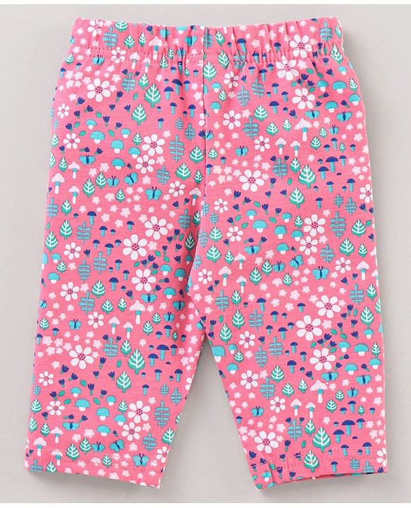 Babyhug 3/4th Lycra Leggings Printed Pack Of 3 - Multicolor