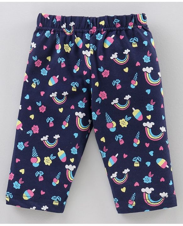 Babyhug Three Fourth Length Lycra Leggings Pack of 3 - Multicolor