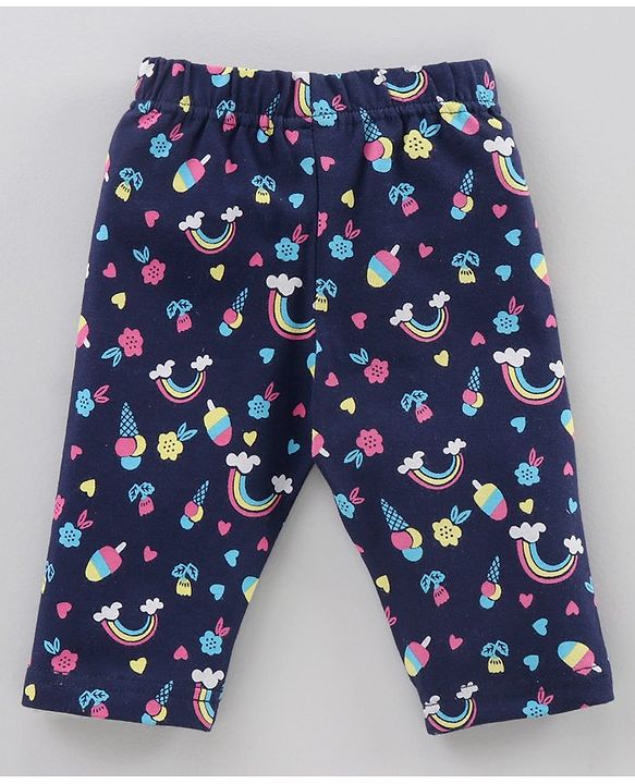 Babyhug Three Fourth Length Lycra Leggings Pack of 3 - Multicolor