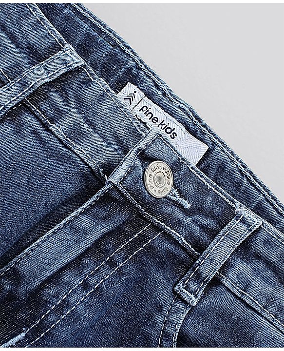 Pine Kids Full Length Enzyme Wash Jeans - Dark Blue