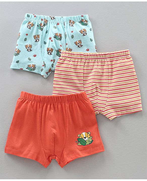 Babyhug Cotton Briefs Striped & Printed Pack of 3 - Multicolour