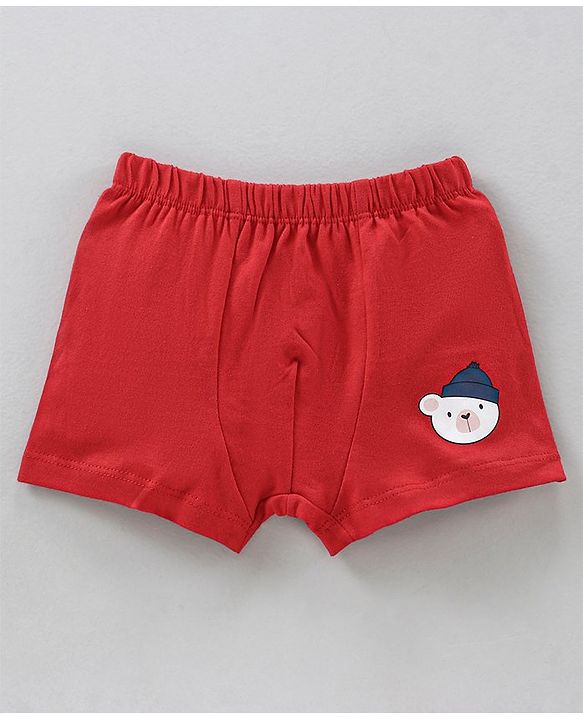 Babyhug 100% Cotton Briefs Musical Note Teddy Bear Penguin And Stripe Print Pack Of 5 - Blue Yellow Red White