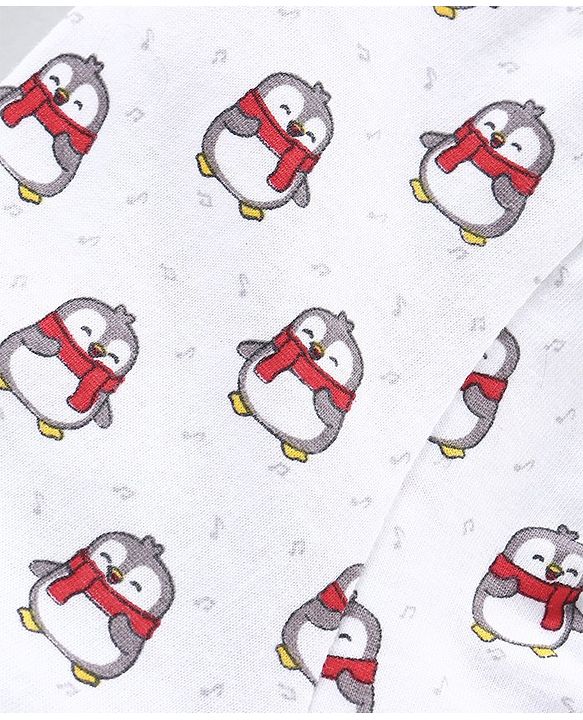 Babyhug 100% Cotton Briefs Musical Note Teddy Bear Penguin And Stripe Print Pack Of 5 - Blue Yellow Red White