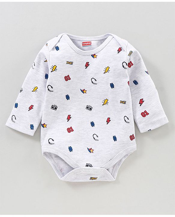 Babyhug  Full Sleeves Onesies Pack of 5 - Multicolour
