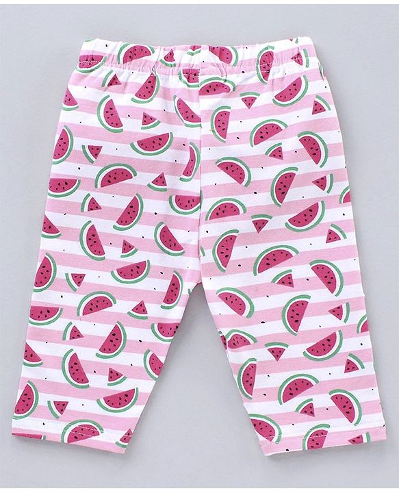 Babyhug Three Fourth Length Lycra Leggings Pack of 2 - Pink