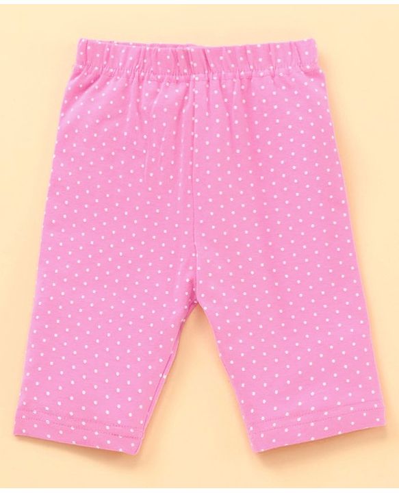 Babyhug Three Fourth Length Leggings Printed & Solid Pack Of 3 - Multicolor