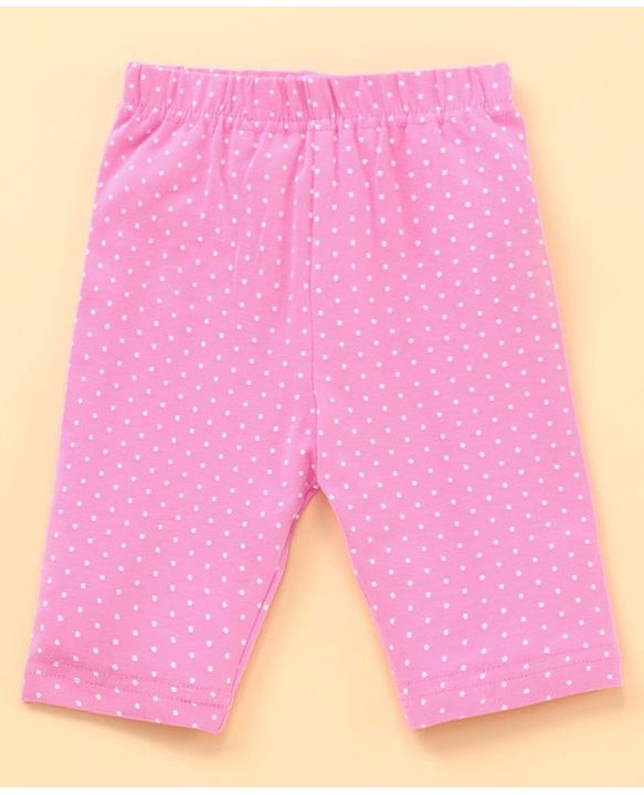 Babyhug Three Fourth Length Leggings Printed & Solid Pack Of 3 - Multicolor