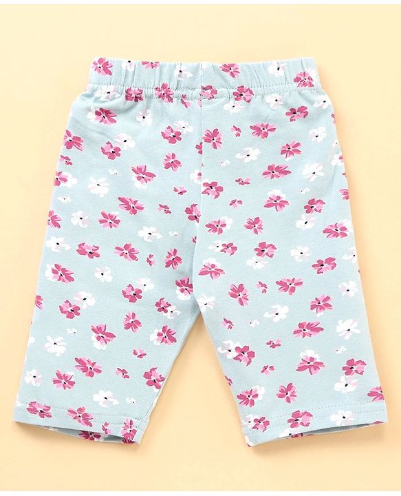 Babyhug Three Fourth Length Leggings Printed & Solid Pack Of 3 - Multicolor