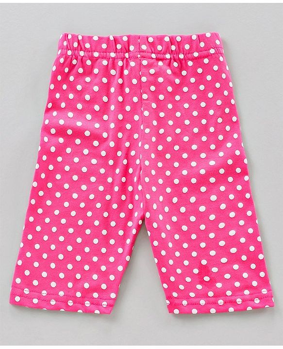 Babyhug Lycra Three Fourth Printed Leggings Pack of 2 - Pink Blue