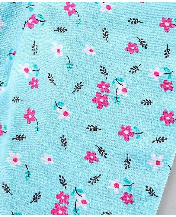 Babyhug Lycra Three Fourth Printed Leggings Pack of 2 - Pink Blue