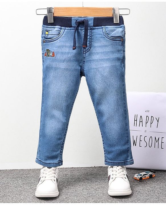 Babyhug Full Length Denim Jeans - Blue