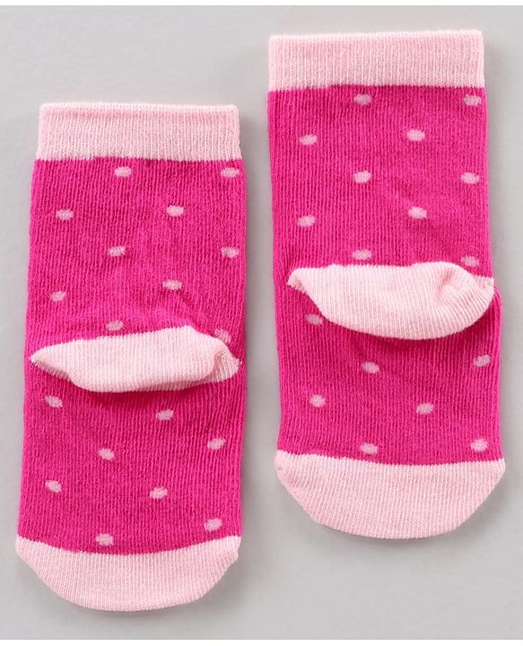 Cute Walk by Babyhug Ankle Length Antibacterial Socks Dot Stripe Cat Design Pack Of 3 - Blue Pink White