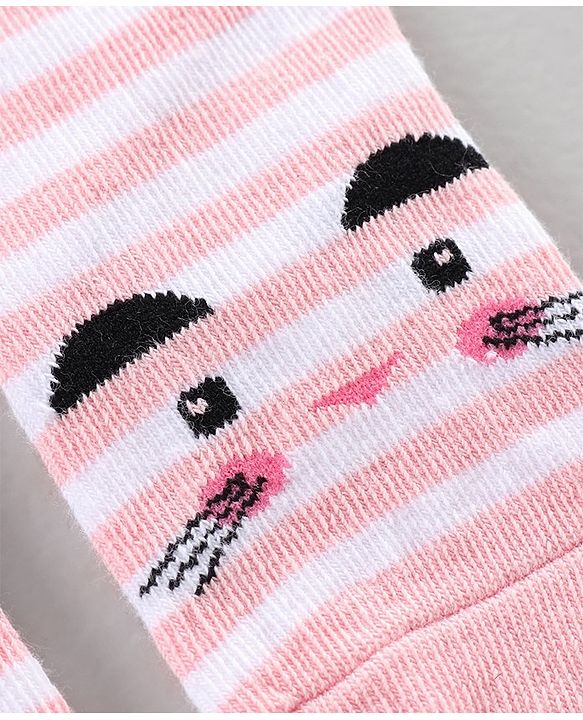 Cute Walk by Babyhug Ankle Length Antibacterial Socks Floral Dot And Stripe Design Pack Of 3 - Pink Blue
