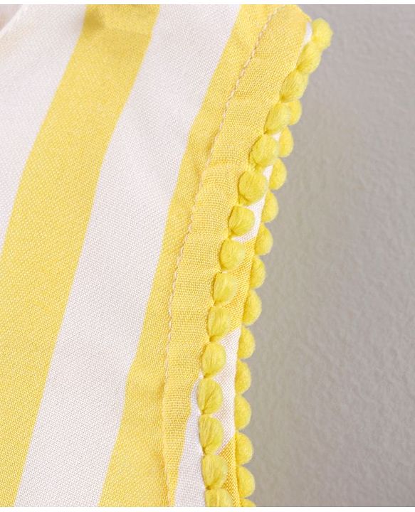 Babyhug Sleeveless Striped Frock - Yellow