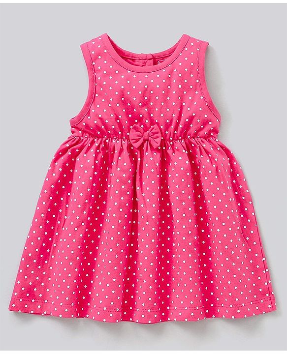 Babyhug Sleeveless Frock Pack of 2 - Pink Blue