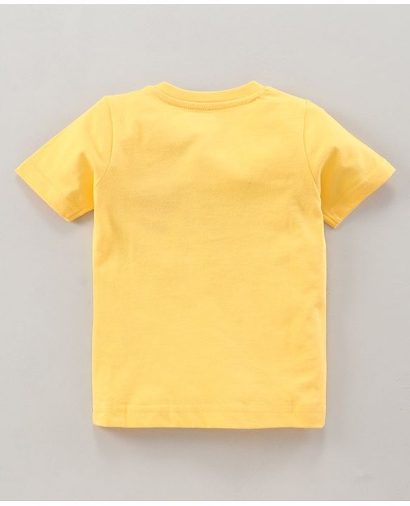 Babyhug Half Sleeves T-Shirt & Pyjama Set Construction Vehicle Print - Yellow White