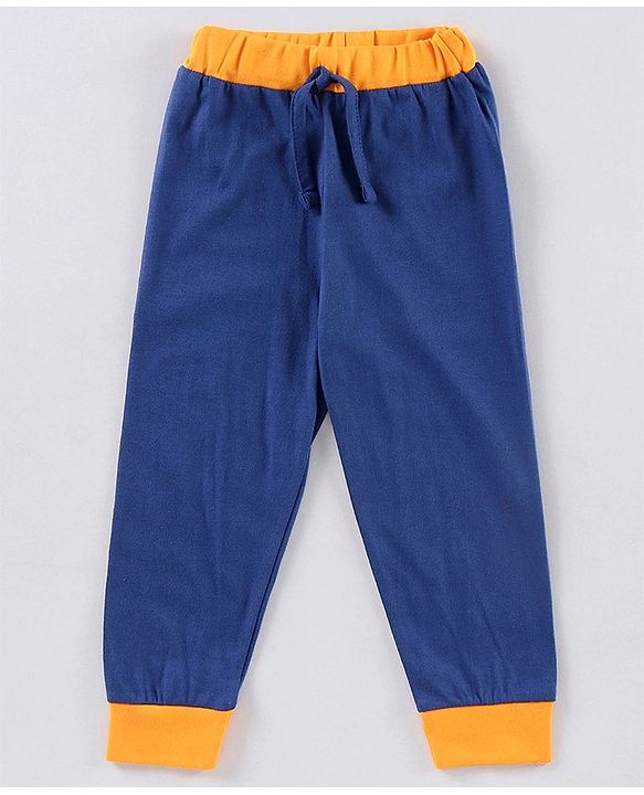 Babyhug Half Sleeves Tee & Pyjama Set Text Print - Yellow Blue