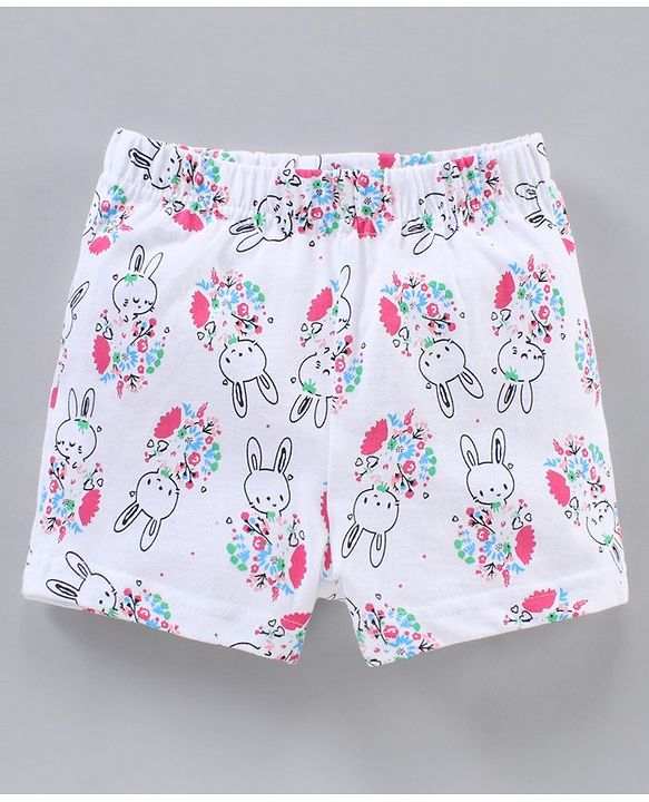Babyhug Half Sleeves Cotton Night Suit Bunny Print - Yellow White