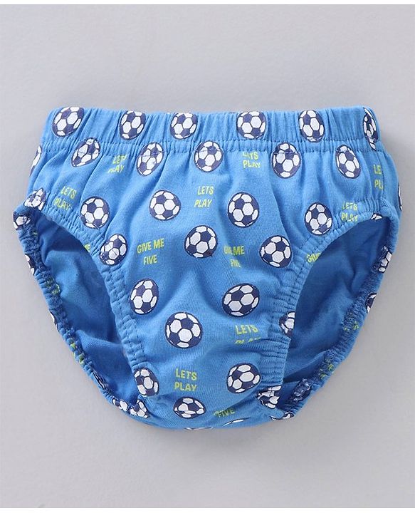 Babyhug 100% Cotton Briefs Football Print Pack of 3 - Blue Green