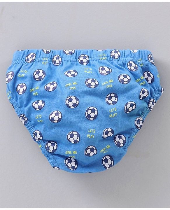 Babyhug 100% Cotton Briefs Football Print Pack of 3 - Blue Green